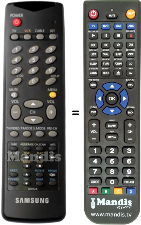 Replacement remote control Hanseatic AA59-00052A