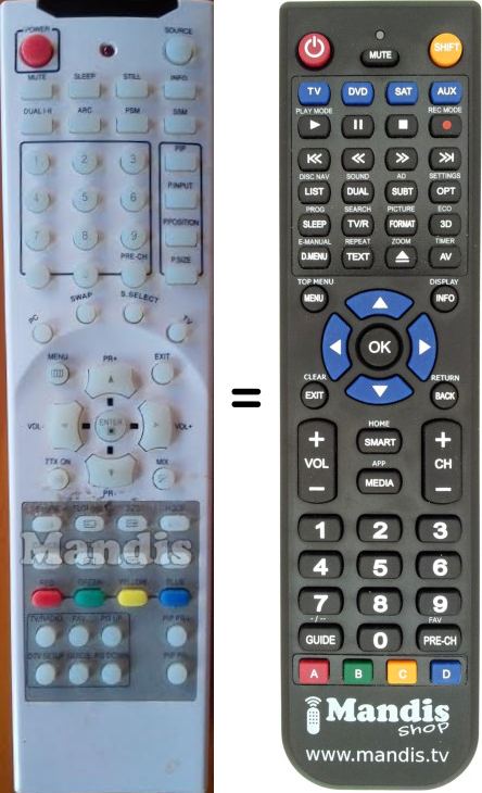Replacement remote control Atec AV470DS