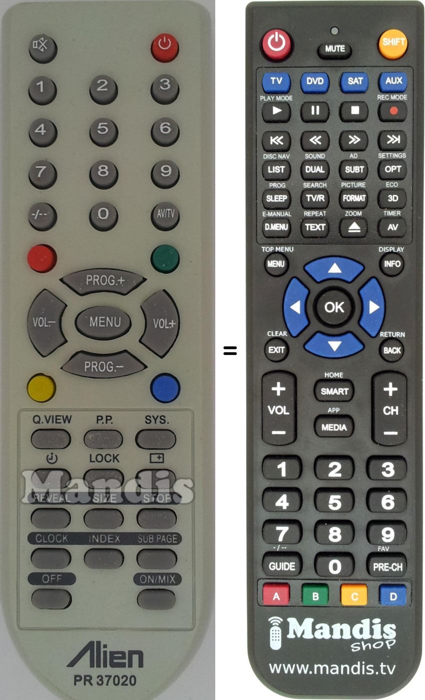 Replacement remote control PR37020