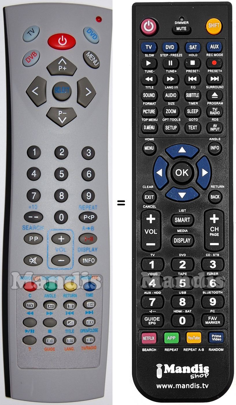 Replacement remote control Videoton 00020868