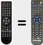 Replacement remote control for TV020