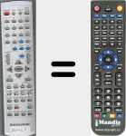 Replacement remote control for DVDVC1