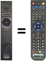 Replacement remote control Sony KDL-46 Z5500
