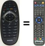 Replacement remote control Philips 32PFL7406M
