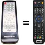Replacement remote control United DVD8051