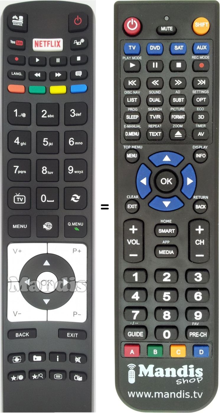 Replacement remote control Digihome RC5118
