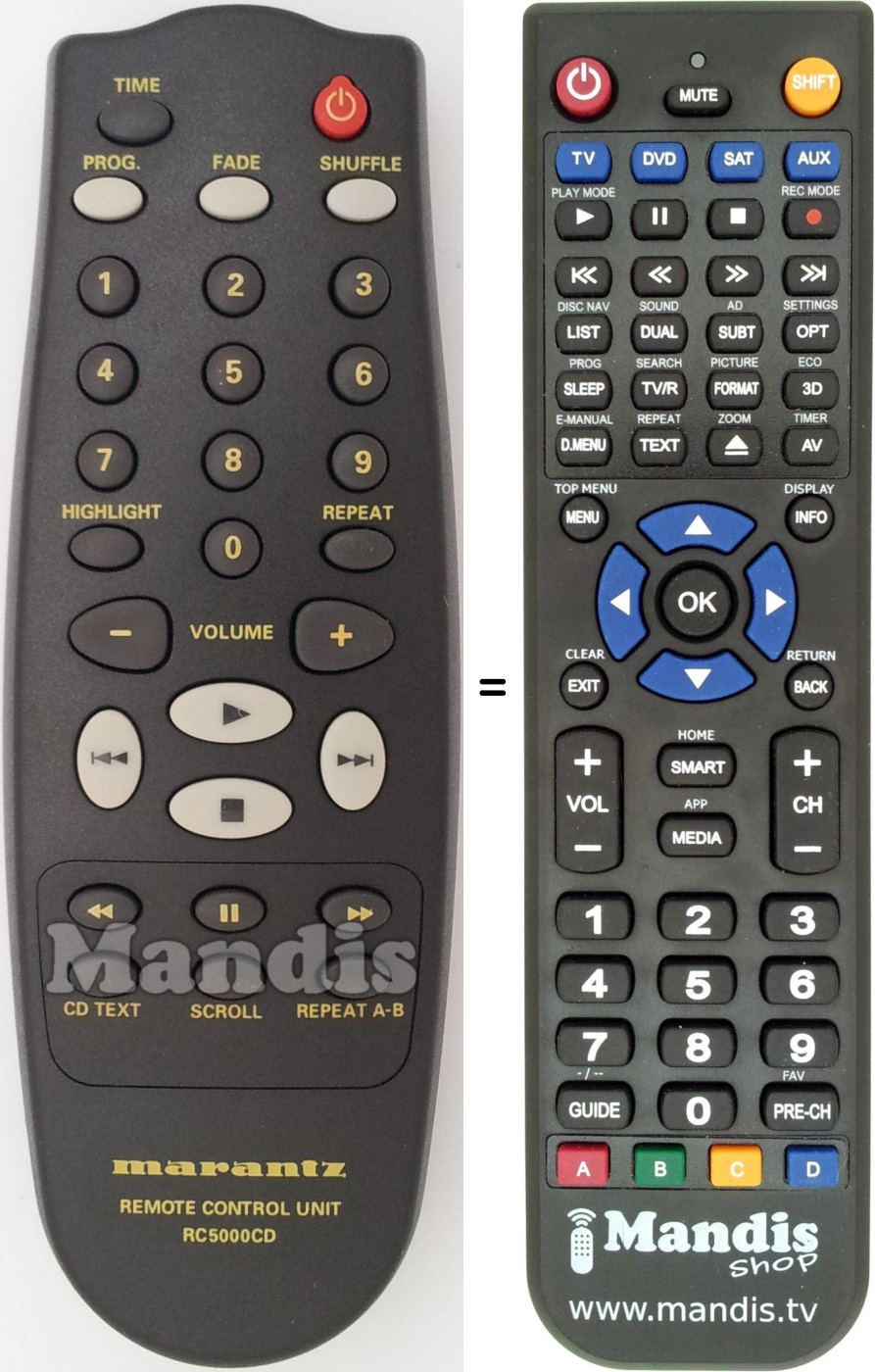Replacement remote control Marantz RC5000CD