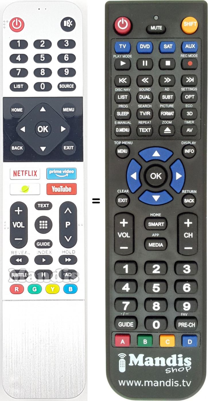 Replacement remote control Skyworth 539C-268920-W010