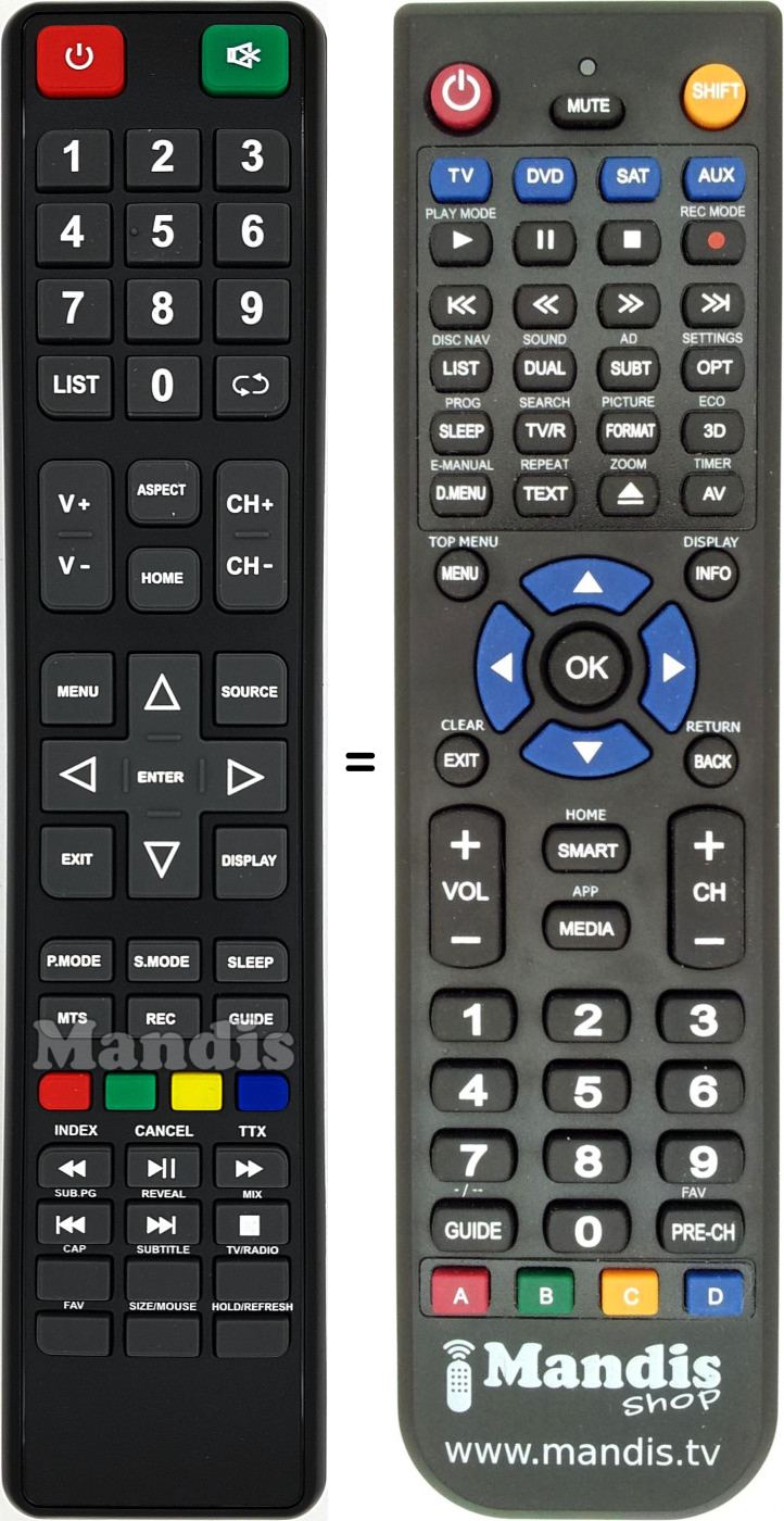 Replacement remote control INVES 845CX510T1704730H