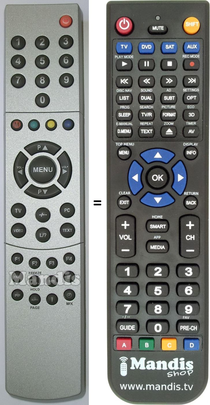 Replacement remote control Sound Color X52187R
