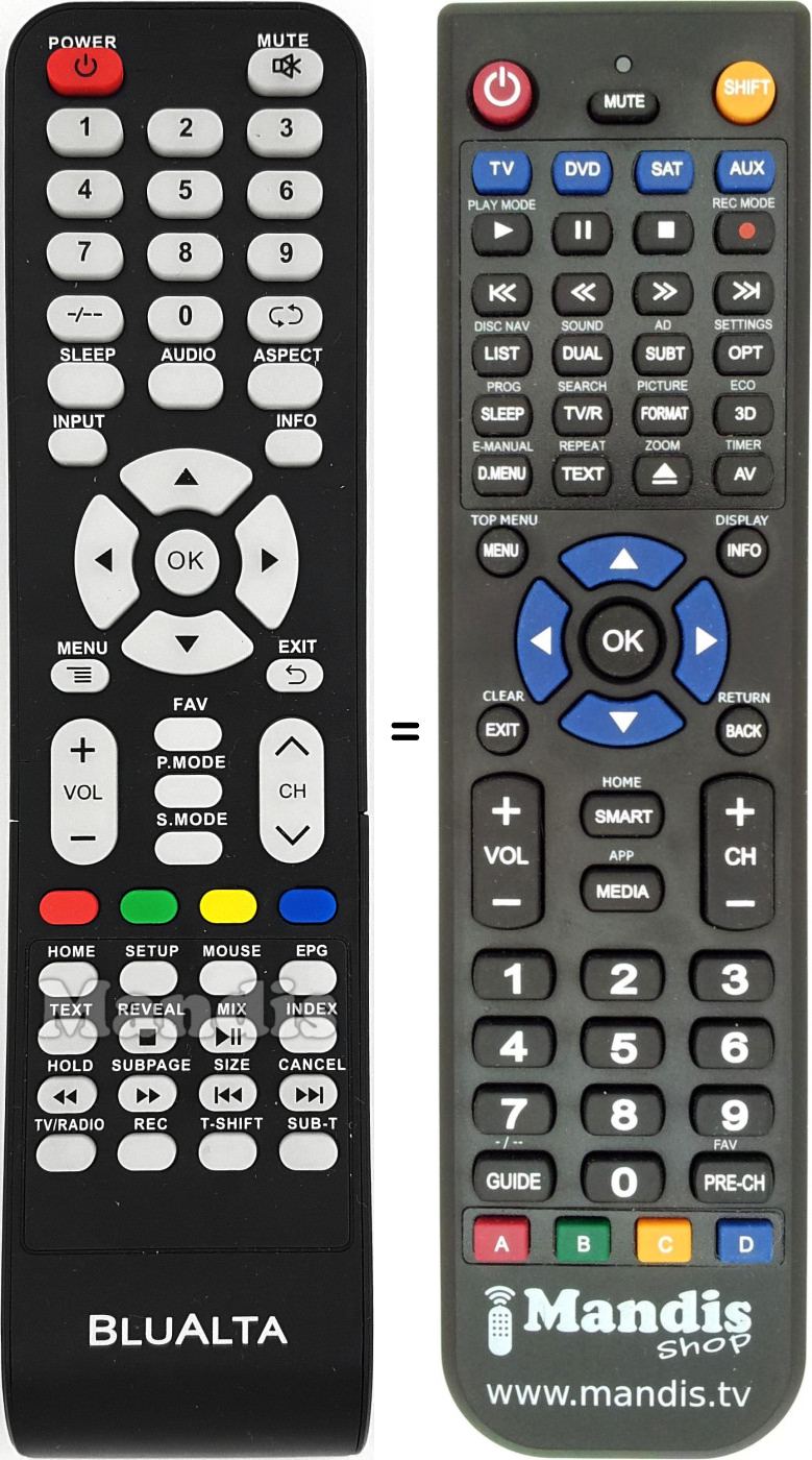Replacement remote control Blualta BL-F50S-FHD