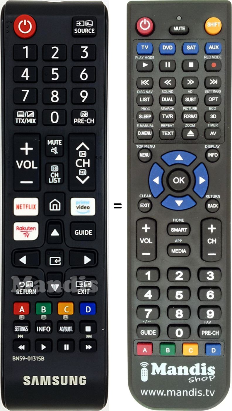 Replacement remote control Samsung BN59-01315B