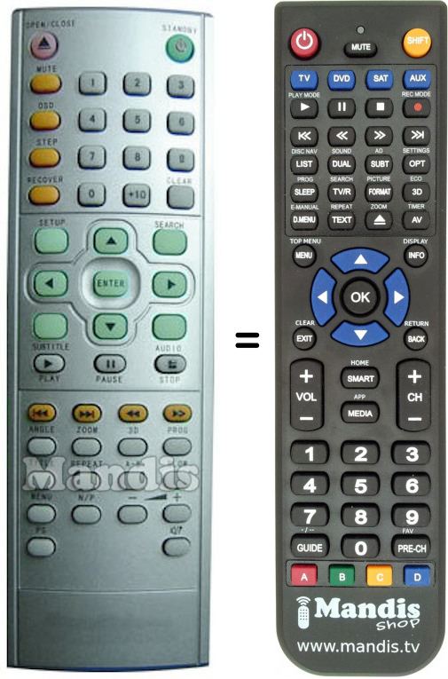 Replacement remote control United REMCON1348