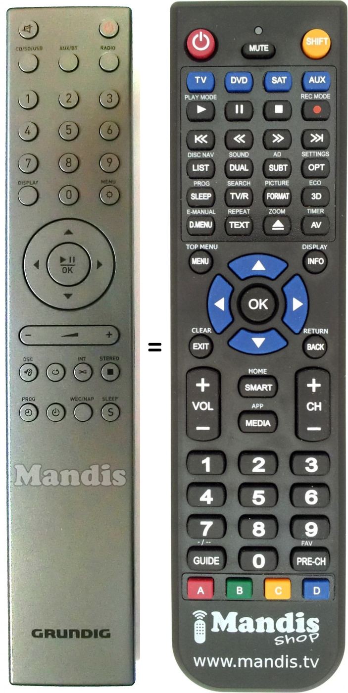 Replacement remote control Grundig 759551757800