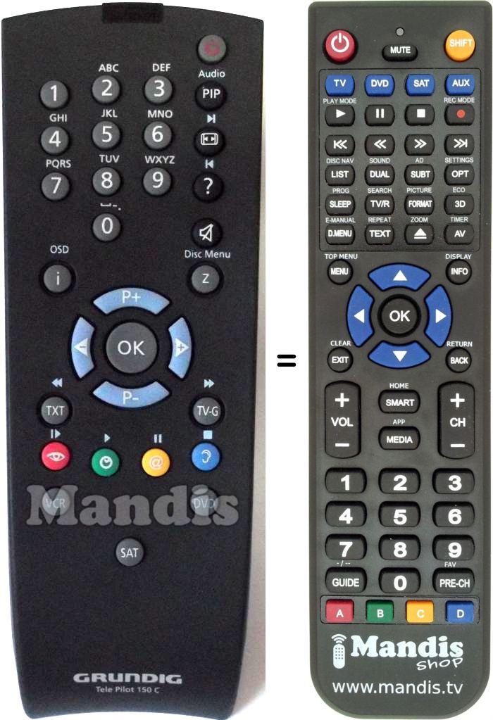Replacement remote control Grundig TP150C