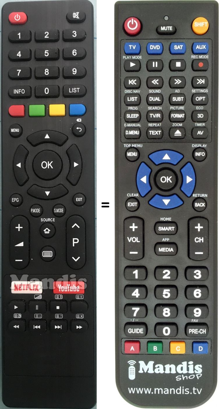 Replacement remote control United SA32S48N1