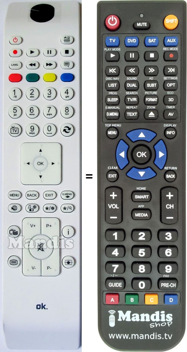 Replacement remote control Digihome RC4800-2
