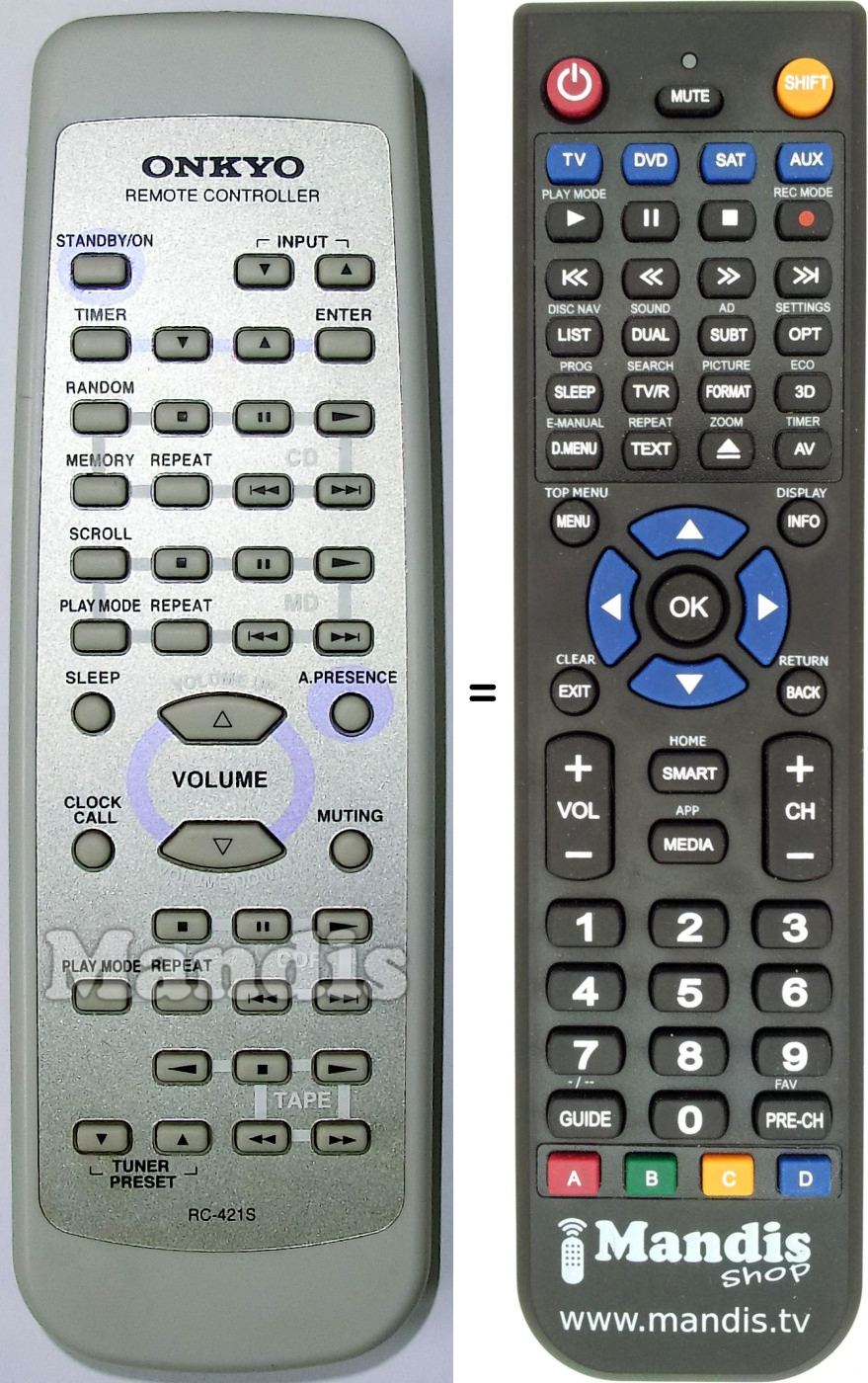 Replacement remote control Onkyo RC421S