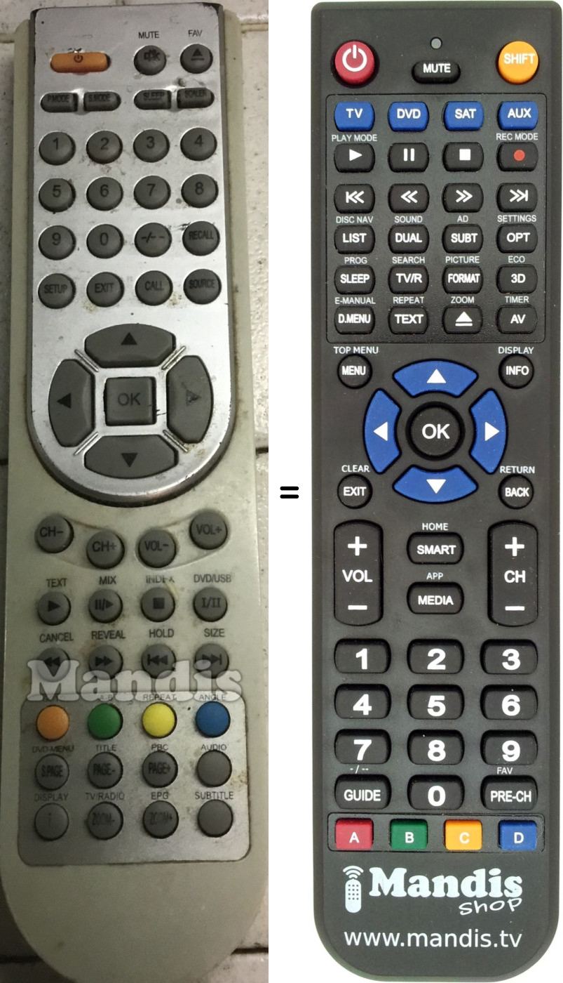 Replacement remote control Q - COMBI LCD 19 HDW