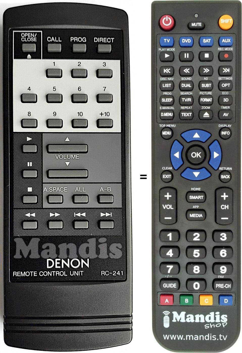 Replacement remote control Denon RC-241