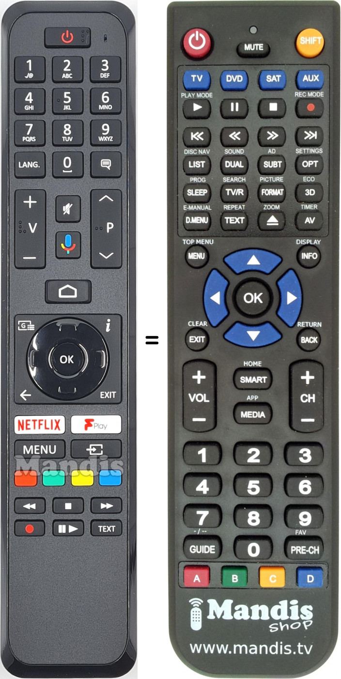 Replacement remote control Toshiba CT-8555