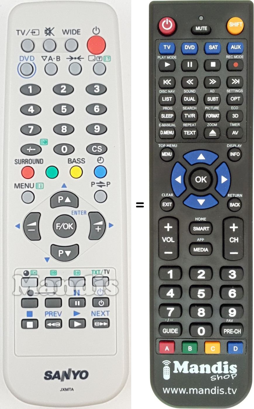 Replacement remote control JXMTA-2