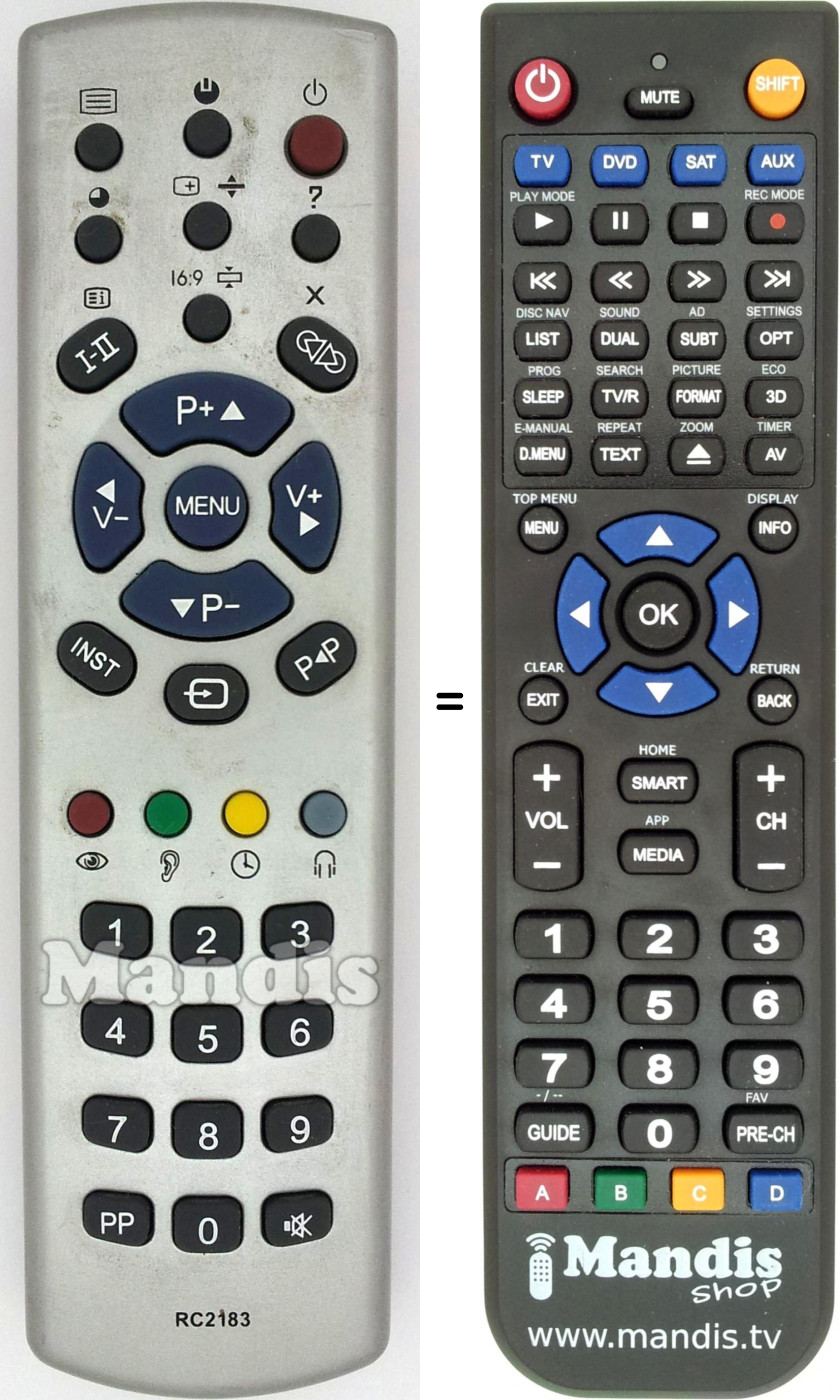 Replacement remote control Tecnimagen RC2183