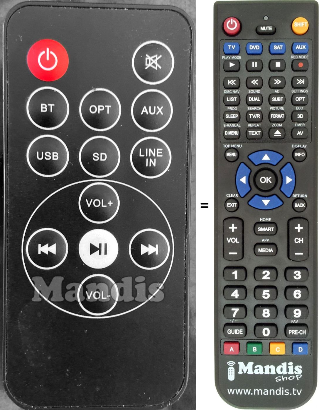 Replacement remote control Thomson SB250BT