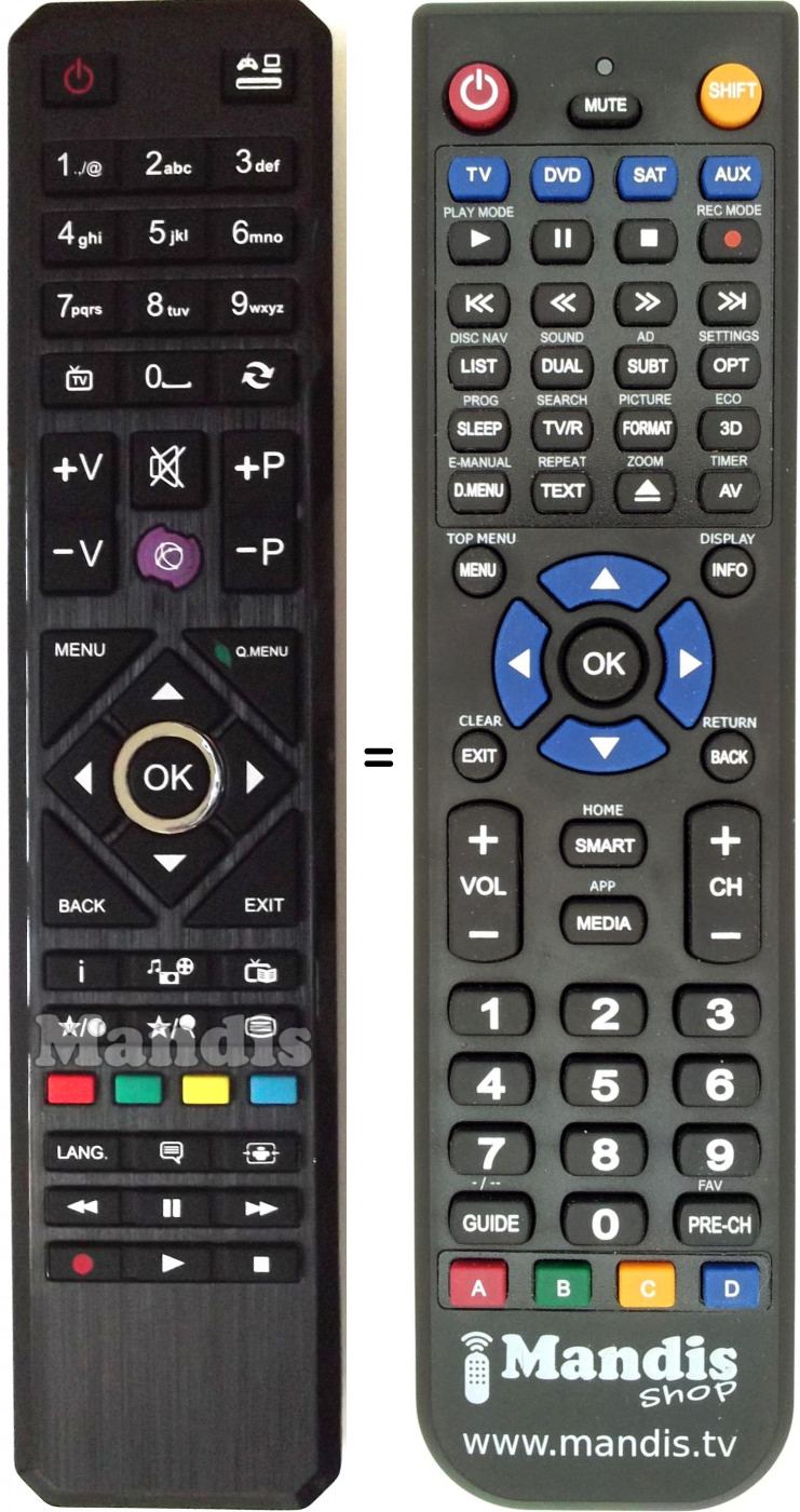 Replacement remote control RC4880