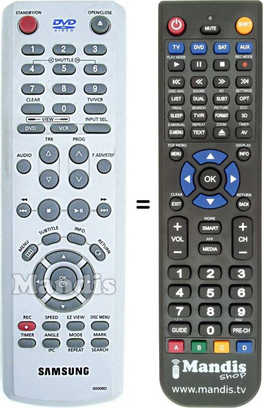 Replacement remote control Samsung 00008D