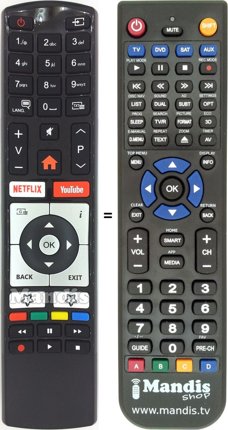 Replacement remote control Finlux RC4318