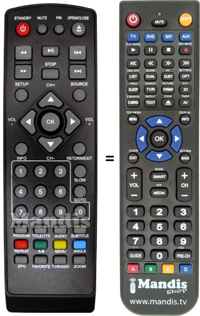 Replacement remote control MAJESTIC RT8100