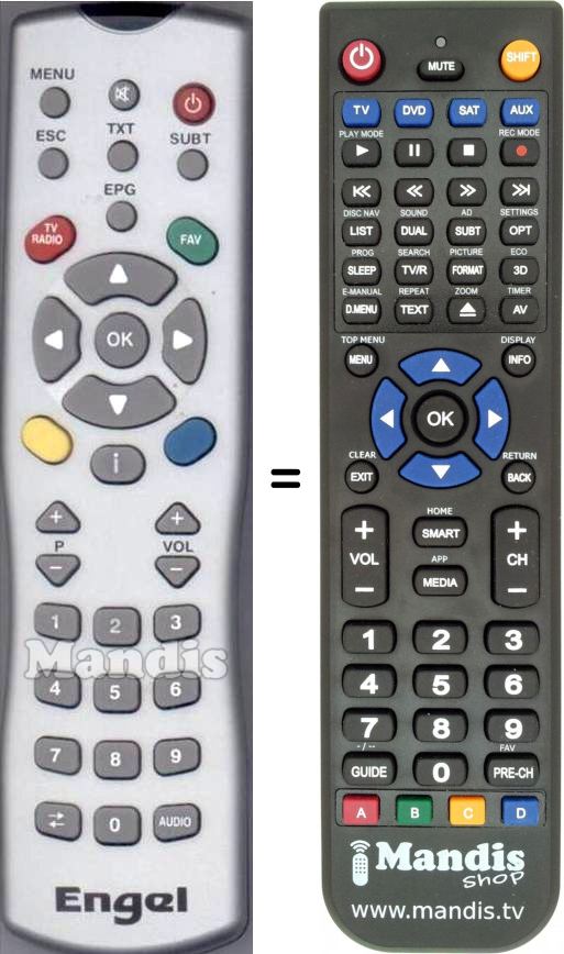 Replacement remote control Engel DTT7000