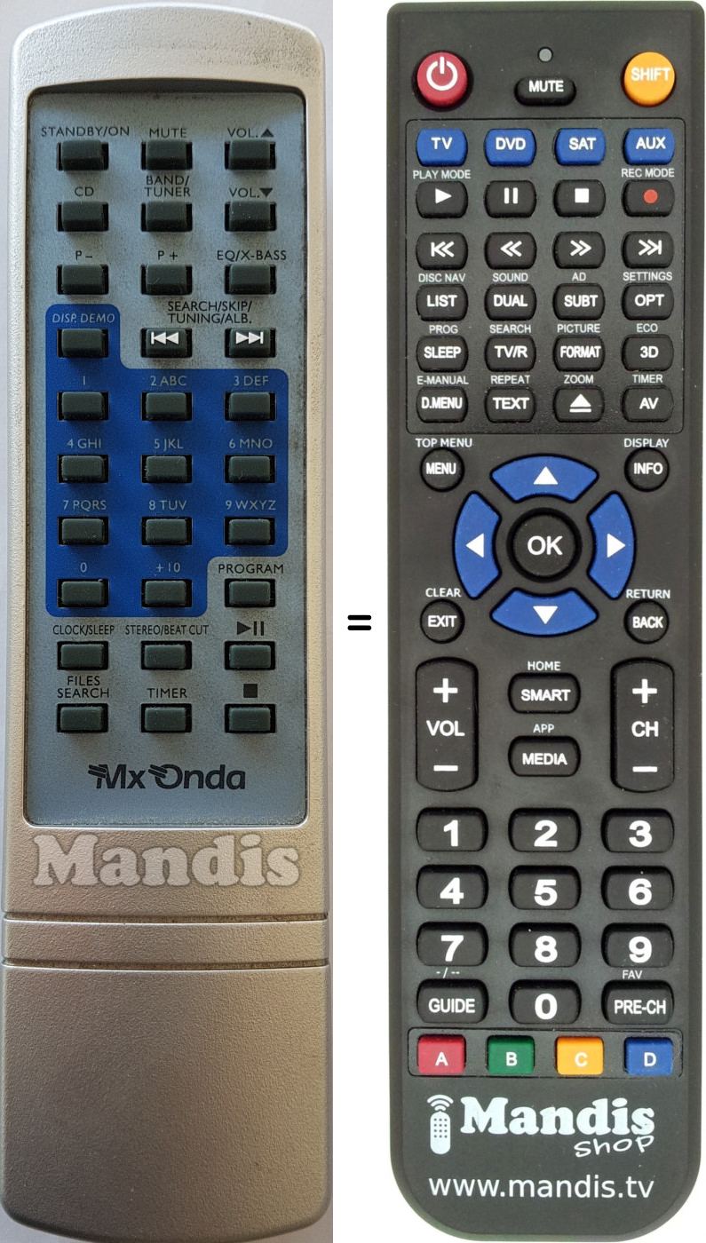 Replacement remote control MX003