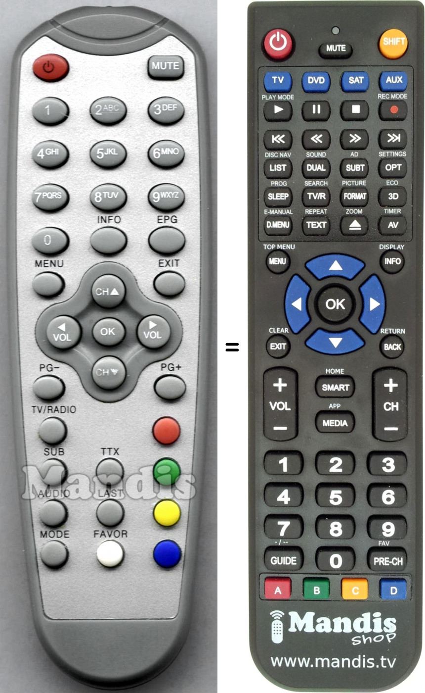 Replacement remote control REMCON1389