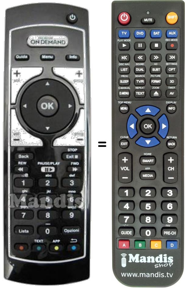 Replacement remote control MEDIASET REMCON311