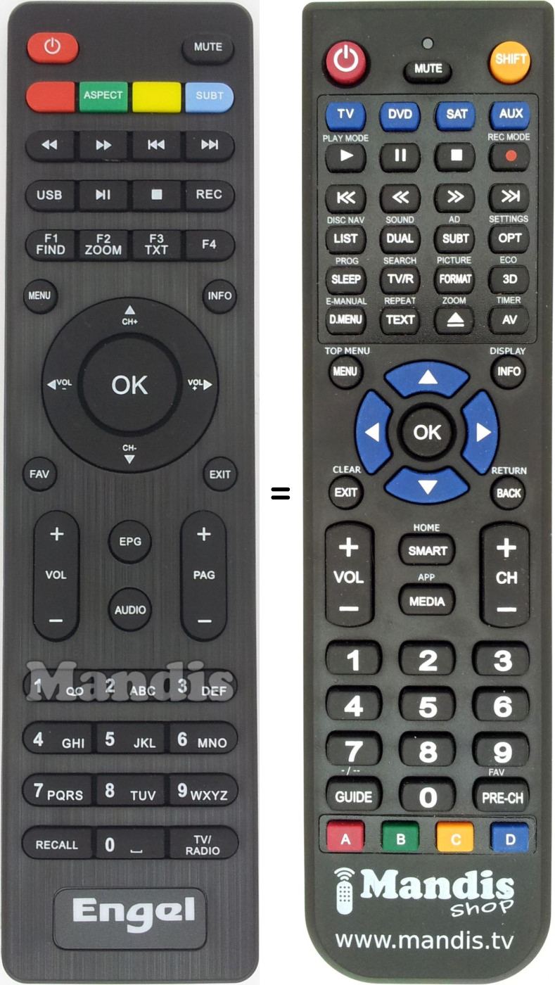 Replacement remote control RS4800HD