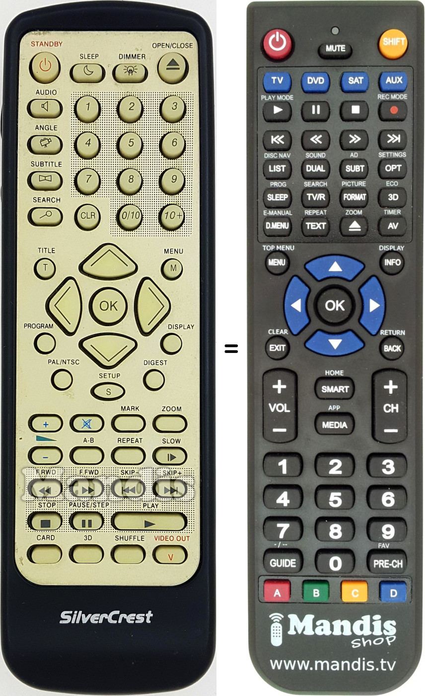 Replacement remote control Silvercrest ST-3188 B