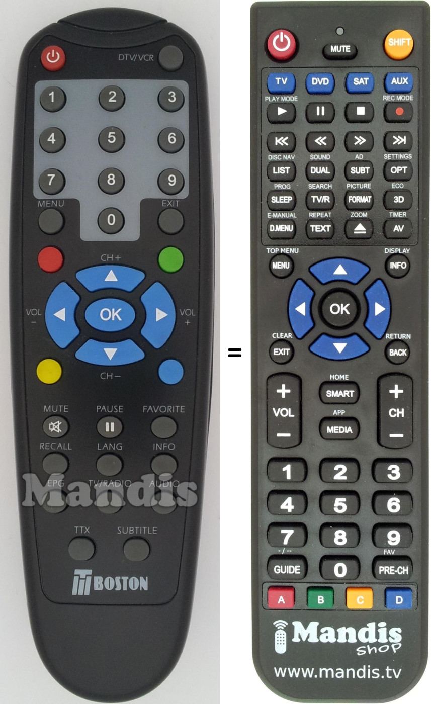 Replacement remote control RT7369