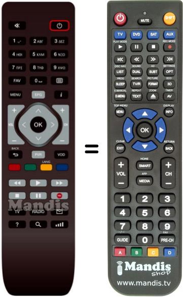 Replacement remote control Ote TV DSI-810