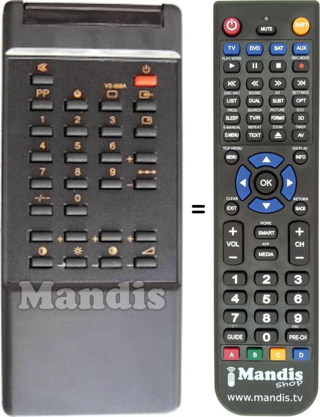 Replacement remote control LG VS068