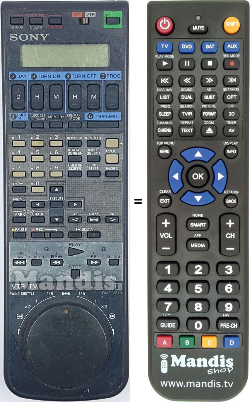 Replacement remote control RMT-V373