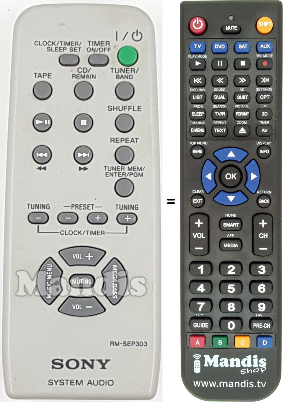 Replacement remote control 147718312