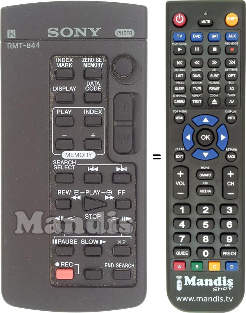 Replacement remote control RMT-844