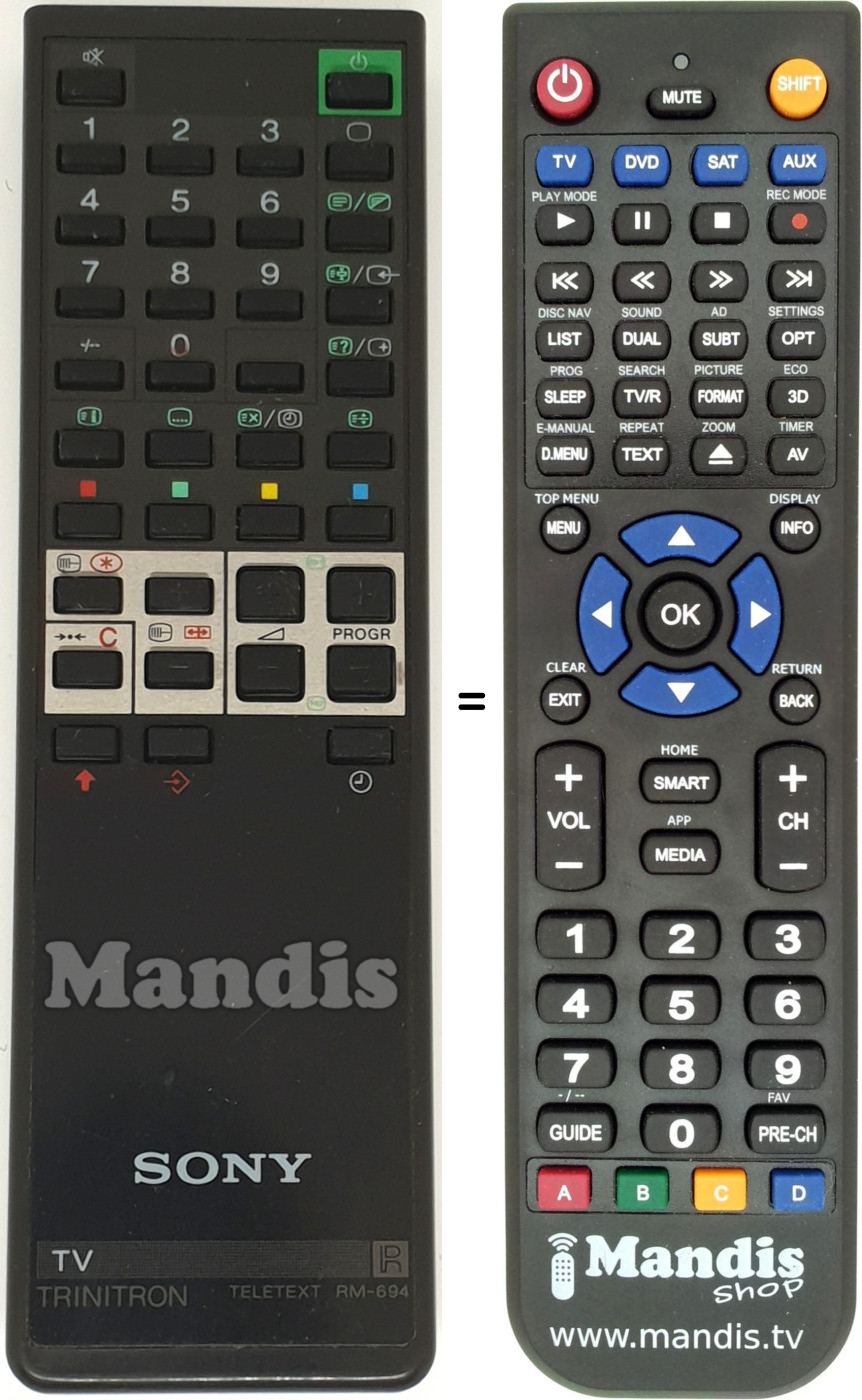 Replacement remote control RM694-146556212