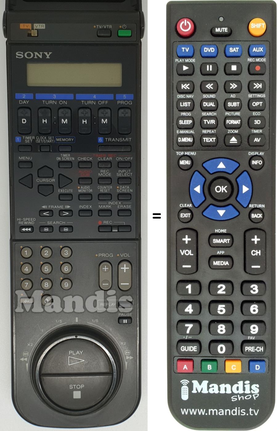 Replacement remote control RMT-V118