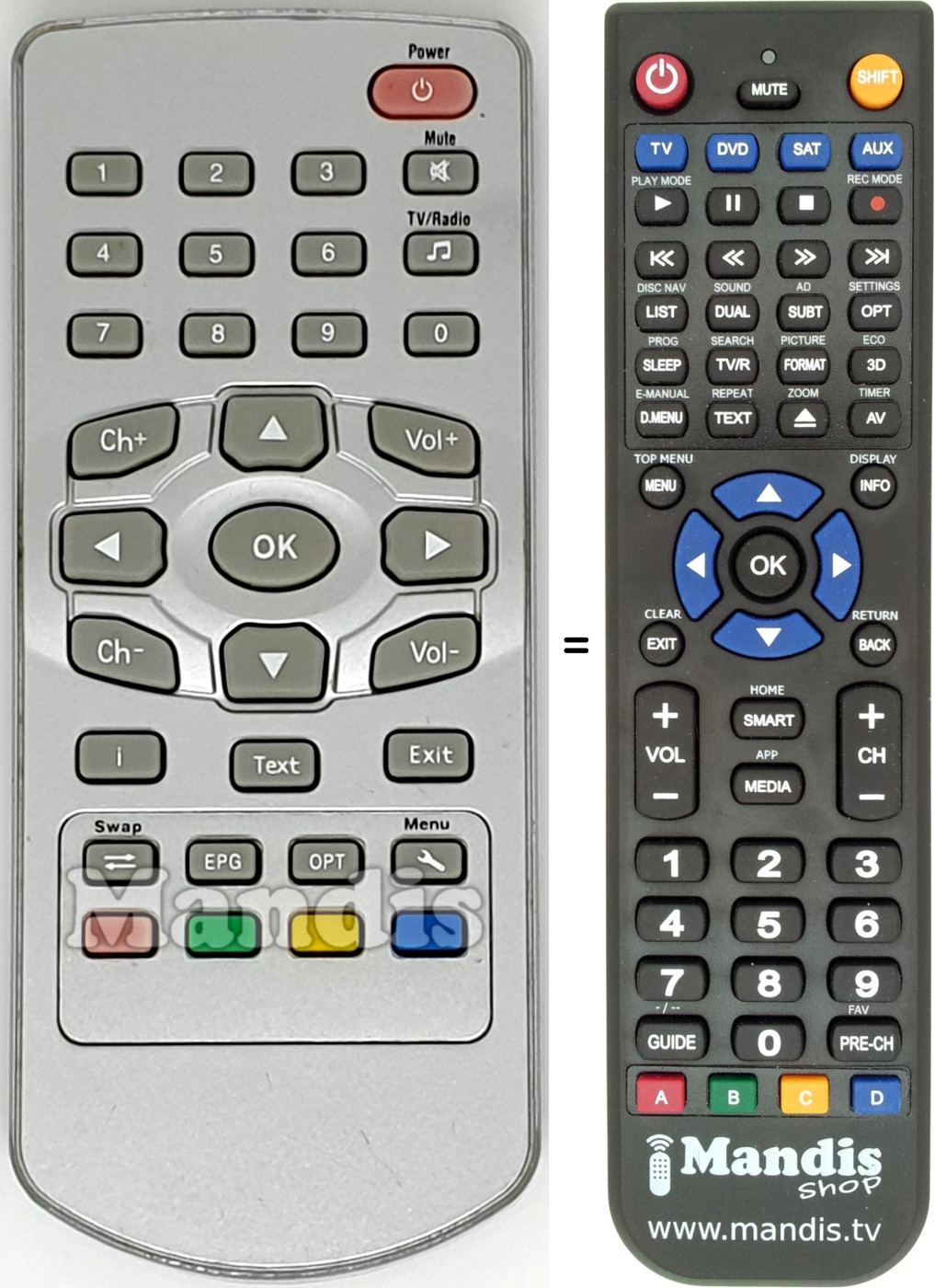 Replacement remote control REMCON586