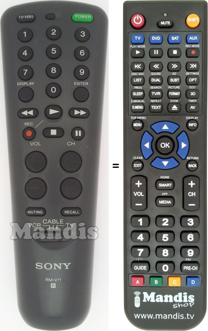 Replacement remote control RM-V11T
