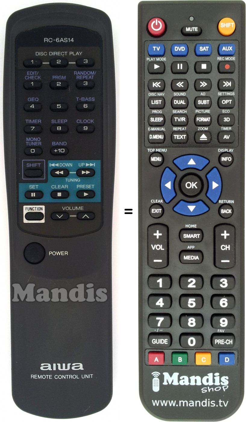 Replacement remote control Philips RC-6AS14