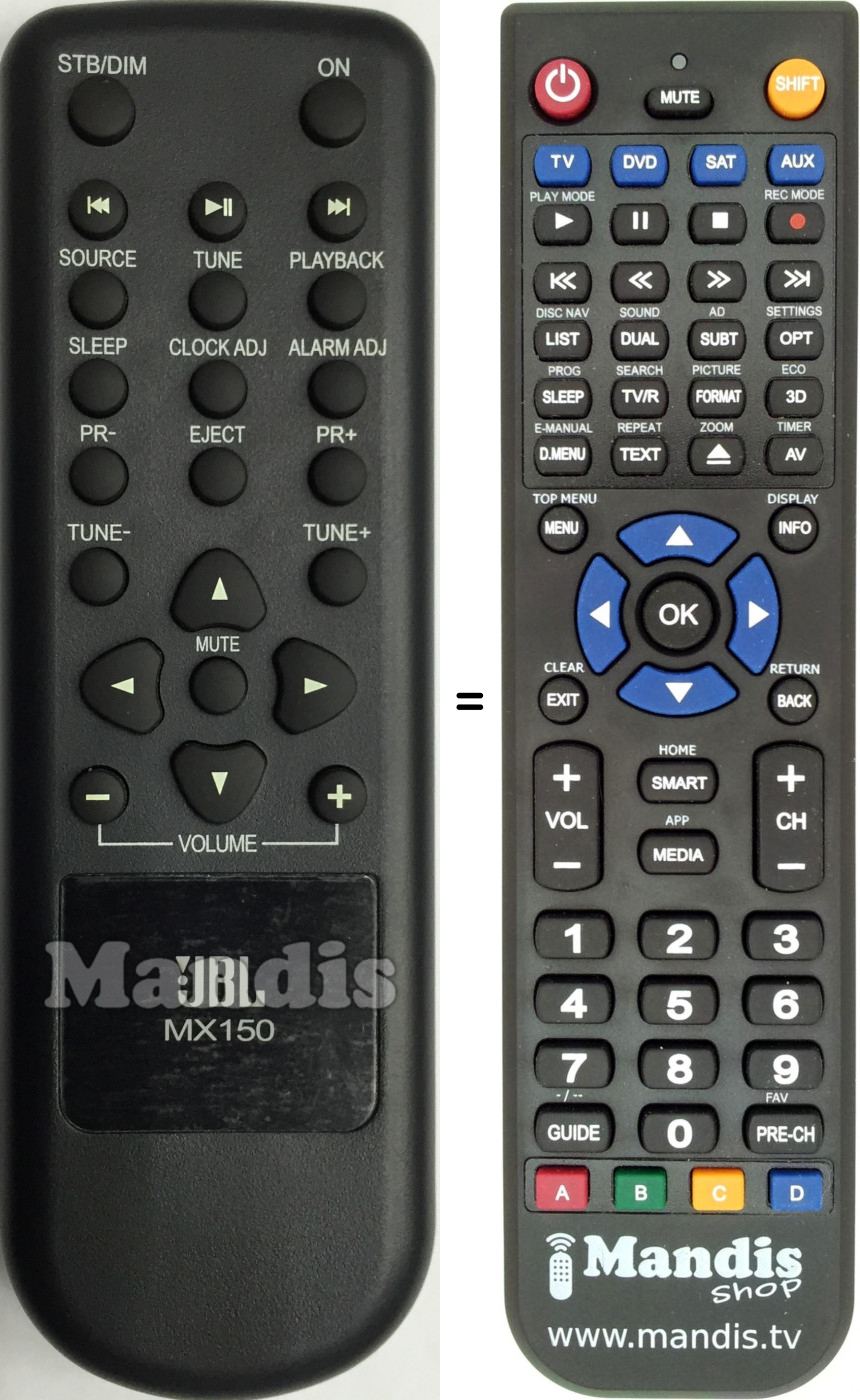 Replacement remote control MX150